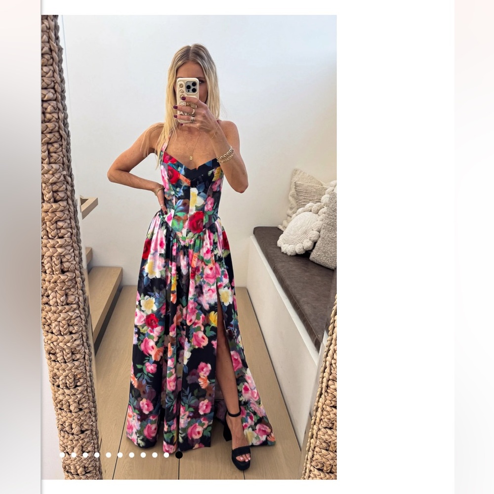 NWT Show Me Your Mumu Abigail Maxi Dress in Moonlit Garden Gala Taffeta